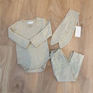 Jamie Kay Neutral Green Floral Baby One-Piece Set